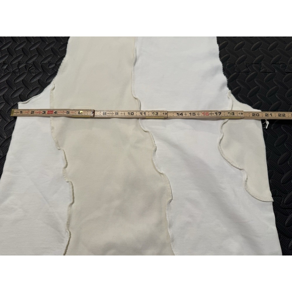 Rare/Self Ivory Sweater Top Sz 4 Patchwork Deconstructed Asymmetrical Architect - Picture 6 of 9